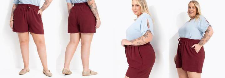 Shorts Bord� em Tecido Leve