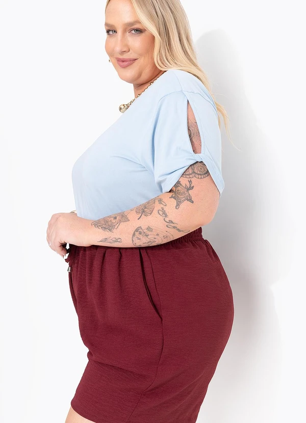 Marguerite - Shorts Bordô em Tecido Leve 3