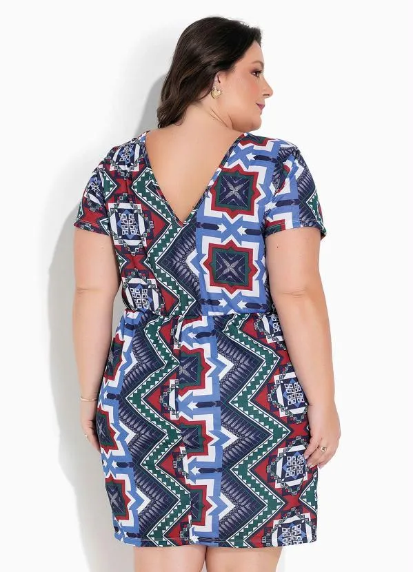 Marguerite - Vestido Abstrato com Decote V Plus Size 2