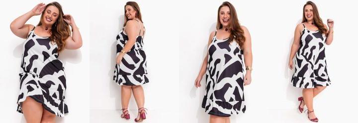 Vestido Abstrato em Jersey Acetinado