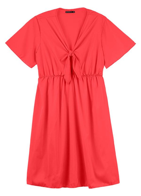 Rezzato - Vestido Amarração Frontal Adulto Plus Rosa  3