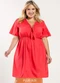 Outlet - Vestido Amarração Frontal Adulto Plus Preto - variação: Rosa