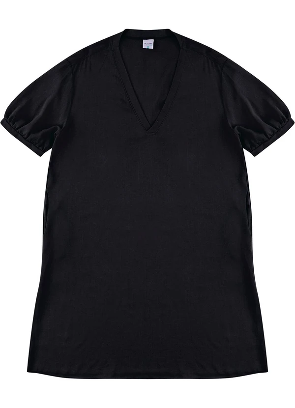 Malwee - Vestido Amplo em Viscolinho PlusPreto 2