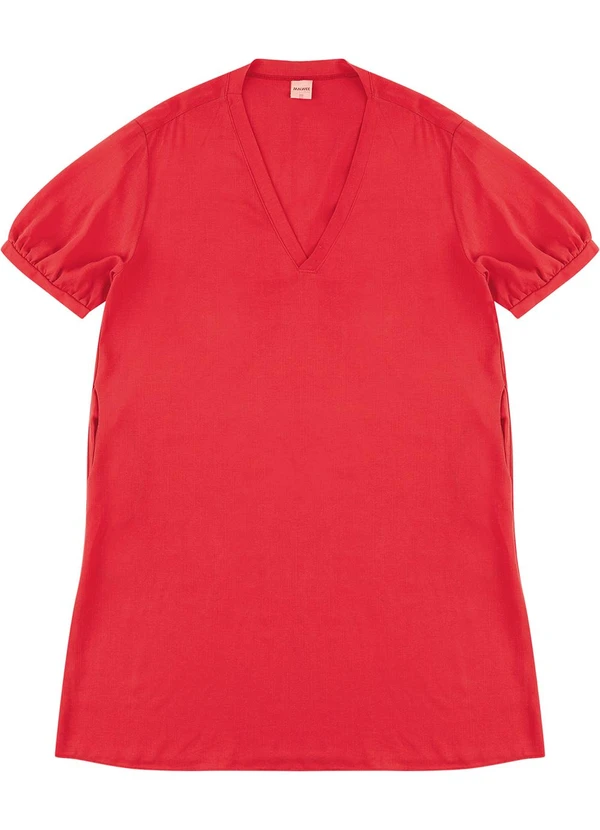 Malwee - Vestido Amplo em Viscolinho PlusVermelho
