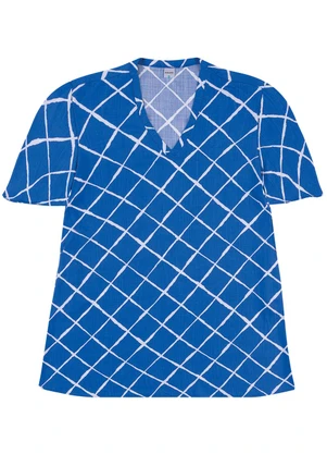 Malwee - Vestido Amplo Xadrez em Viscolinho PlusAzul - MALWEE