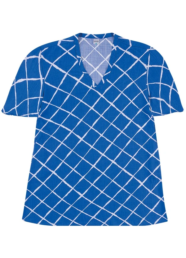 Malwee - Vestido Amplo Xadrez em Viscolinho PlusAzul