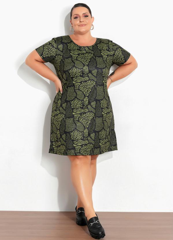 Marguerite - Vestido Animal Print Verde Plus Size 3
