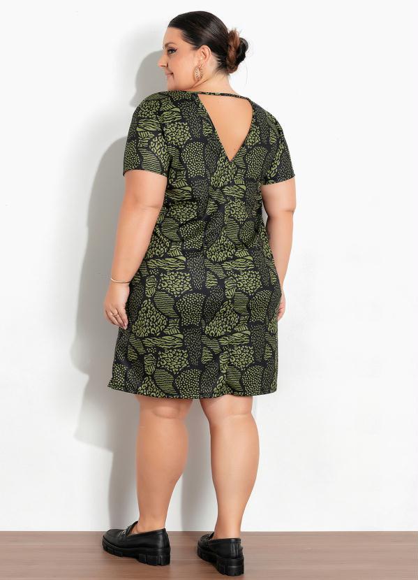 Marguerite - Vestido Animal Print Verde Plus Size 4