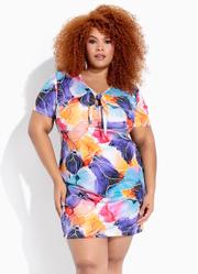 Vestido Aquarela em Jersey Acetinado