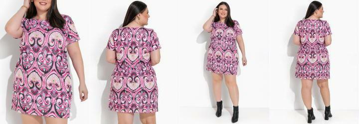 Vestido Arabesco Rosa em Malha