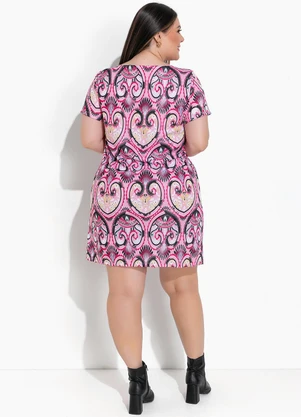 Marguerite - Vestido Arabesco Rosa em Malha - MARGUERITE