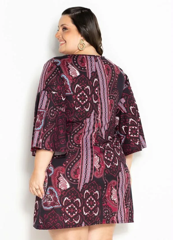 Marguerite - Vestido Arabescos com Mangas Flare Plus Size 2