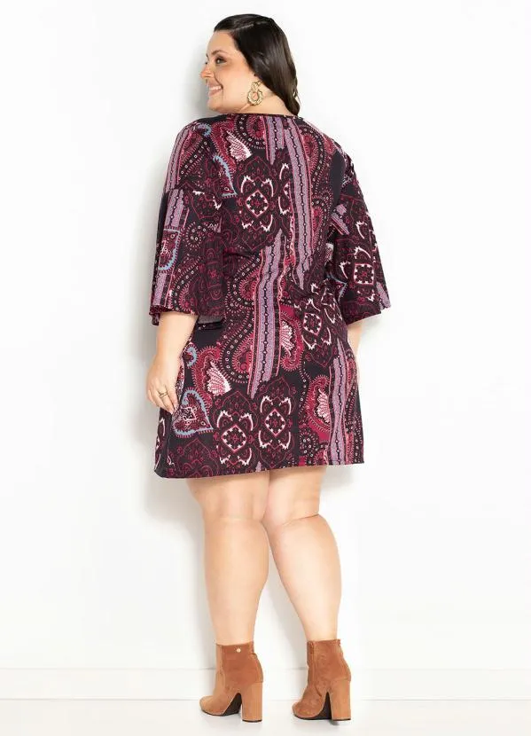 Marguerite - Vestido Arabescos com Mangas Flare Plus Size 5