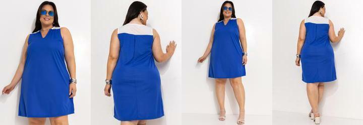 Vestido Azul Bic em Malha
