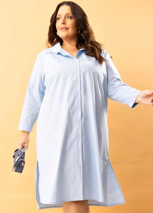 Marguerite - Vestido Azul Claro em Tricoline - MARGUERITE