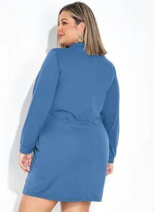 Marguerite - Vestido Azul com Amarração Plus Size - MARGUERITE