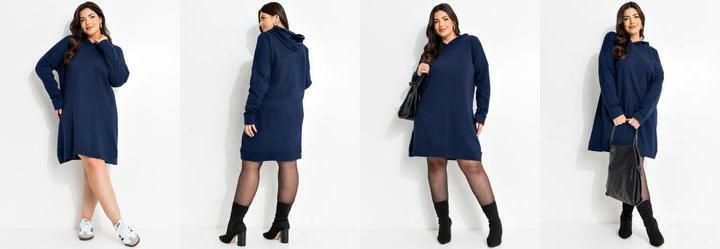 Vestido Azul Escuro em Moletinho