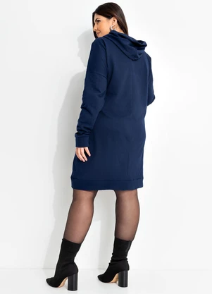 Marguerite - Vestido Azul Escuro em Moletinho - MARGUERITE