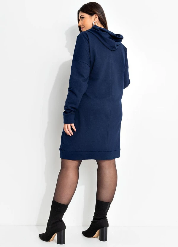 Marguerite - Vestido Azul Escuro em Moletinho 2