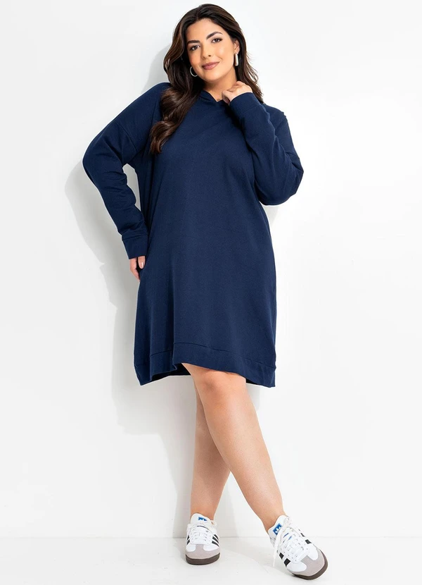 Marguerite - Vestido Azul Escuro em Moletinho 3