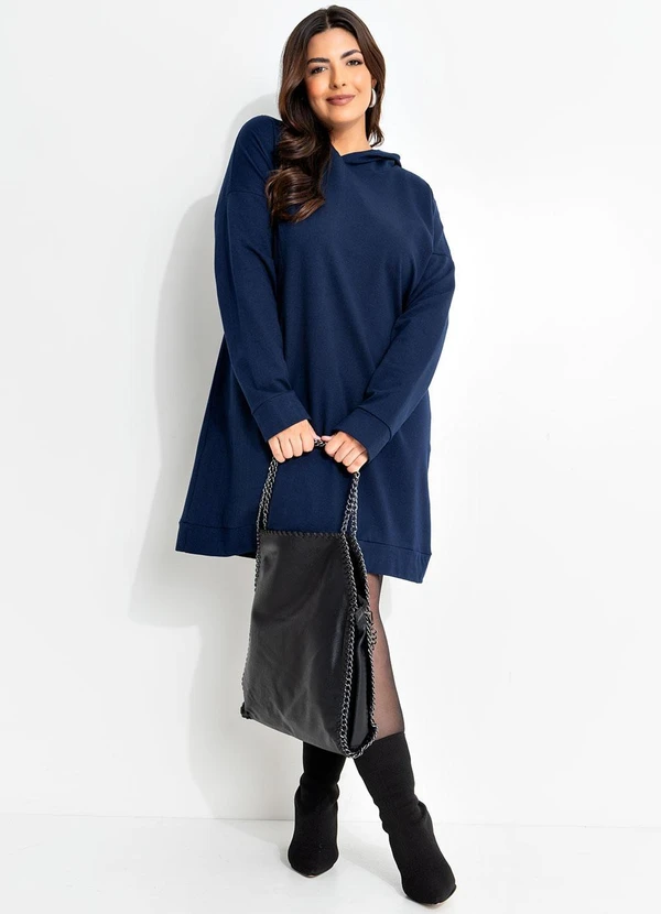 Marguerite - Vestido Azul Escuro em Moletinho 4