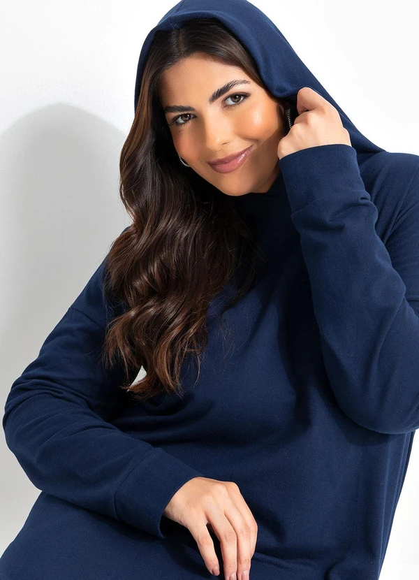 Marguerite - Vestido Azul Escuro em Moletinho 8