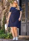 Marguerite - Vestido Azul Marinho em Malha de Algodão - variação: Azul Marinho