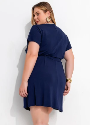 Marguerite - Vestido Azul Marinho em Malha de Viscose - MARGUERITE