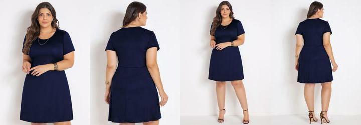 Vestido Azul Marinho em Malha