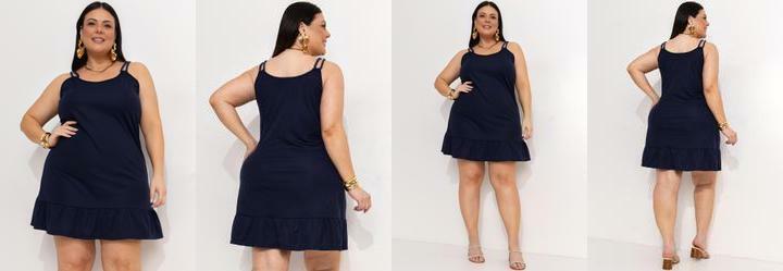 Vestido Azul Marinho em Malha