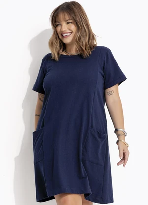 Marguerite - Vestido Azul Marinho em Moletinho - MARGUERITE