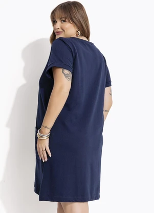 Marguerite - Vestido Azul Marinho em Moletinho - MARGUERITE