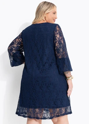 Marguerite - Vestido Azul Marinho em Renda - MARGUERITE