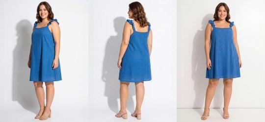 Vestido Azul Royal em Malha Laise