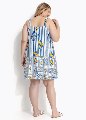 Marguerite - Vestido Azulejo em Malha Fria - MARGUERITE