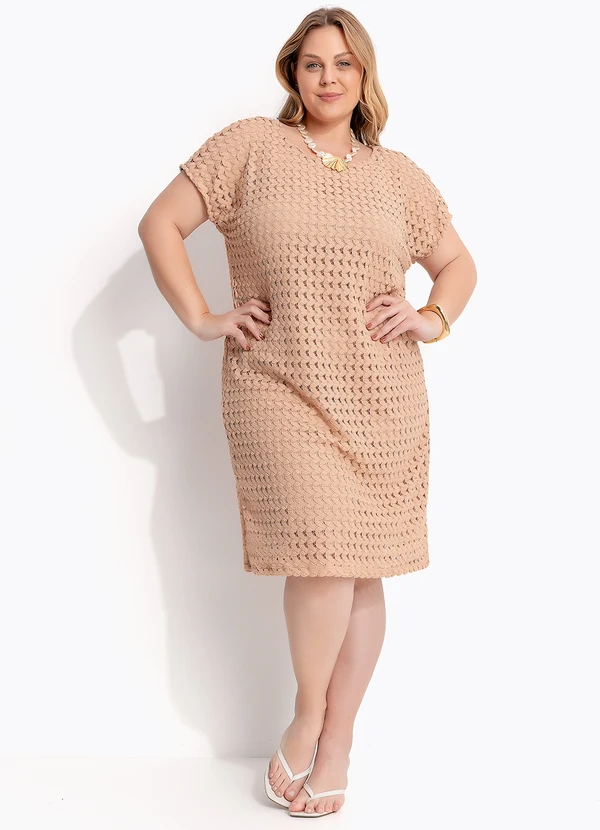 Marguerite - Vestido Bege em Malha de Viscose 6