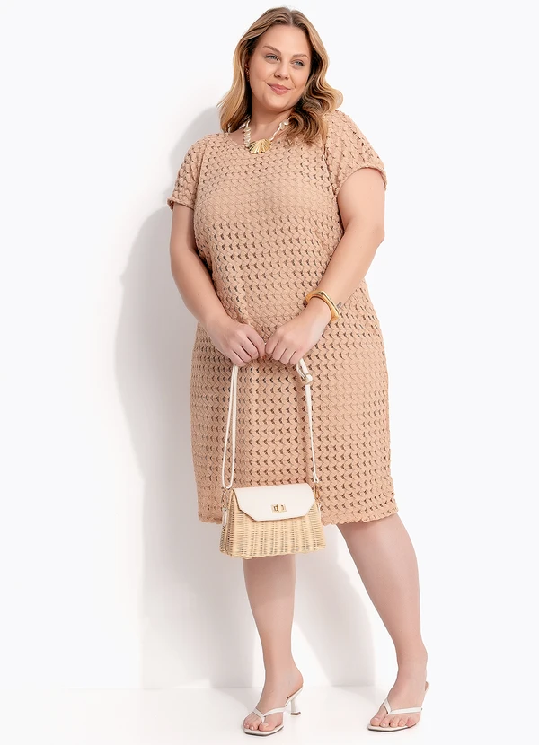 Marguerite - Vestido Bege em Malha de Viscose 8