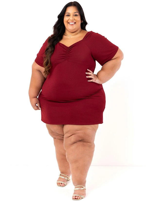 Marguerite - Vestido Bordô em Malha Anarruga 6