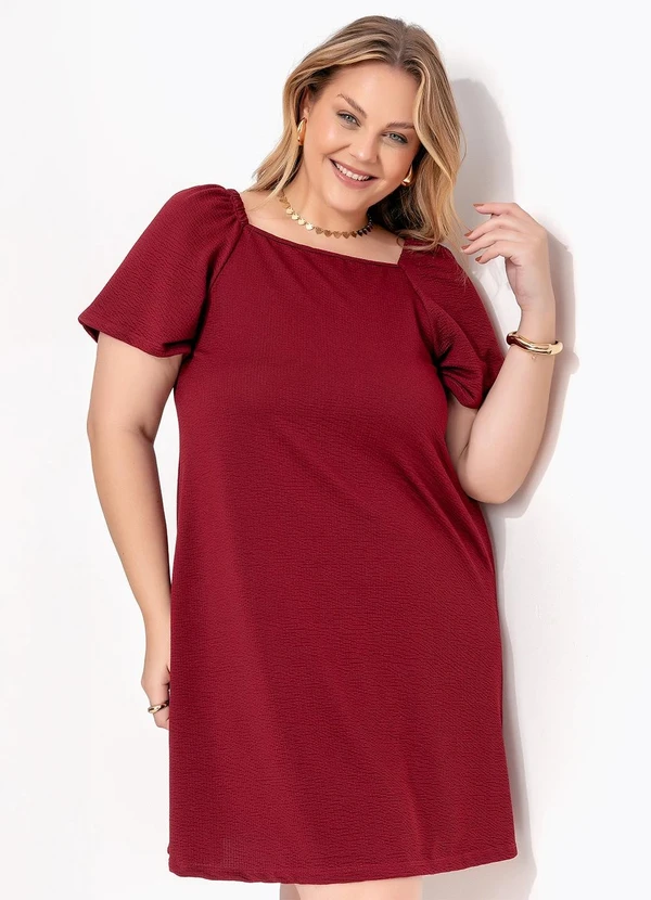 Marguerite - Vestido Bordô em Malha Anarruga 3