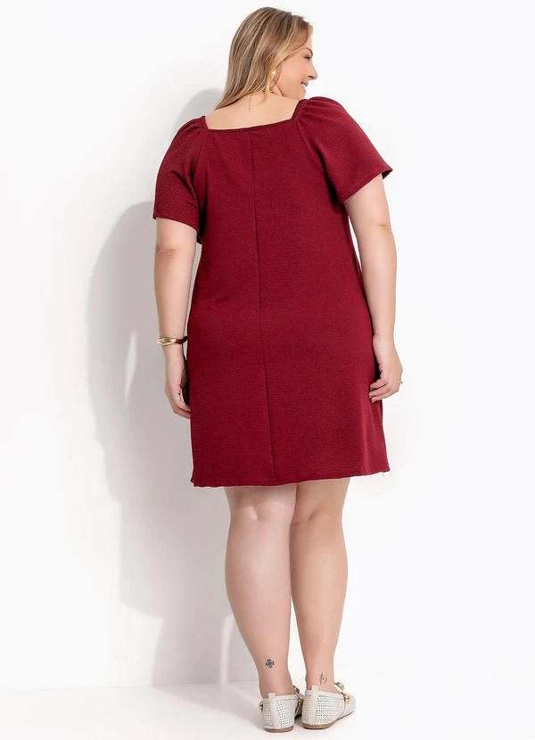 Marguerite - Vestido Bordô em Malha Anarruga 6