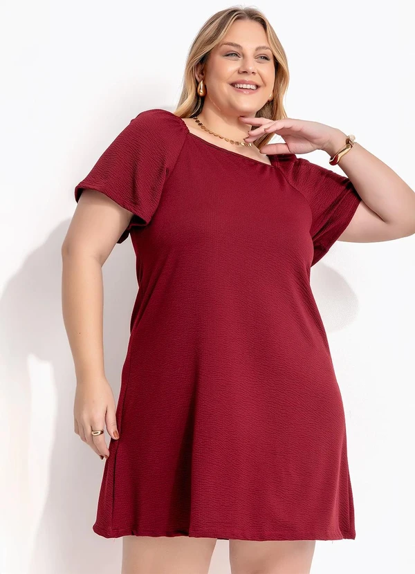 Marguerite - Vestido Bordô em Malha Anarruga 7