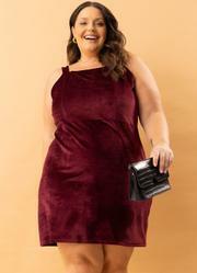 Vestido Bord em Veludo Cotel