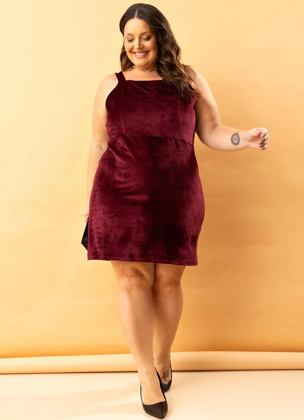 Marguerite - Vestido Bordô em Veludo Cotelê 2