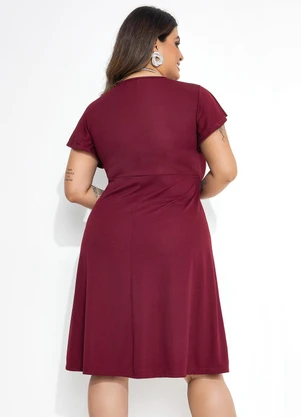 Marguerite - Vestido Bordô Plus Size - MARGUERITE