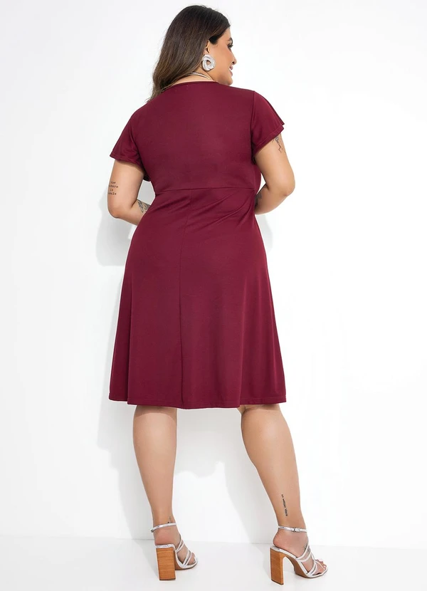 Marguerite - Vestido Bordô Plus Size 5