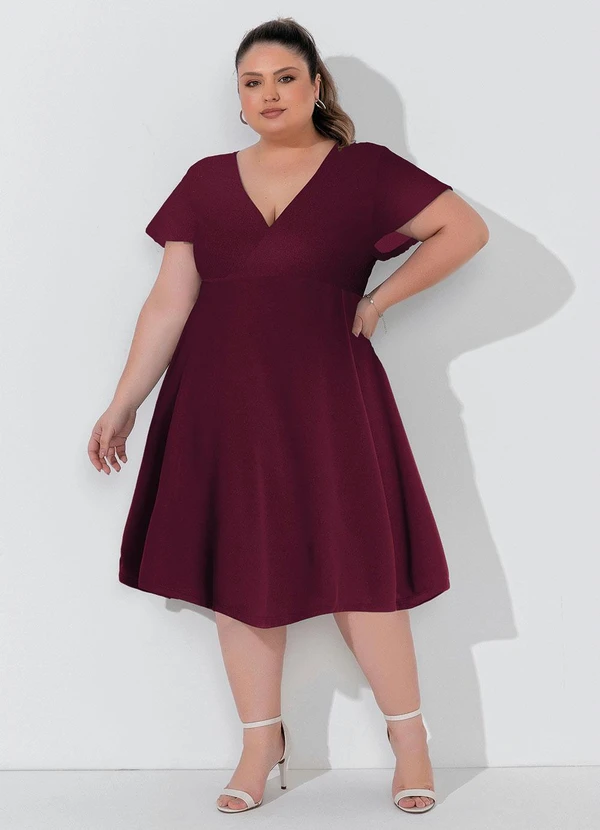 Marguerite - Vestido Bordô Plus Size 6