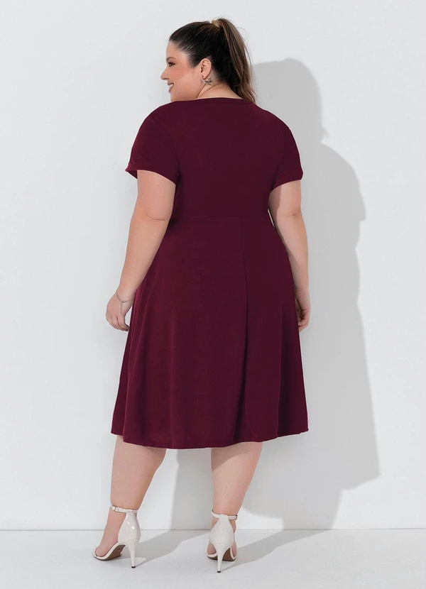 Marguerite - Vestido Bordô Plus Size
