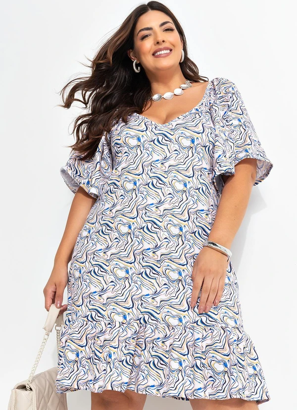 Marguerite - Vestido Branco em Malha Crepe