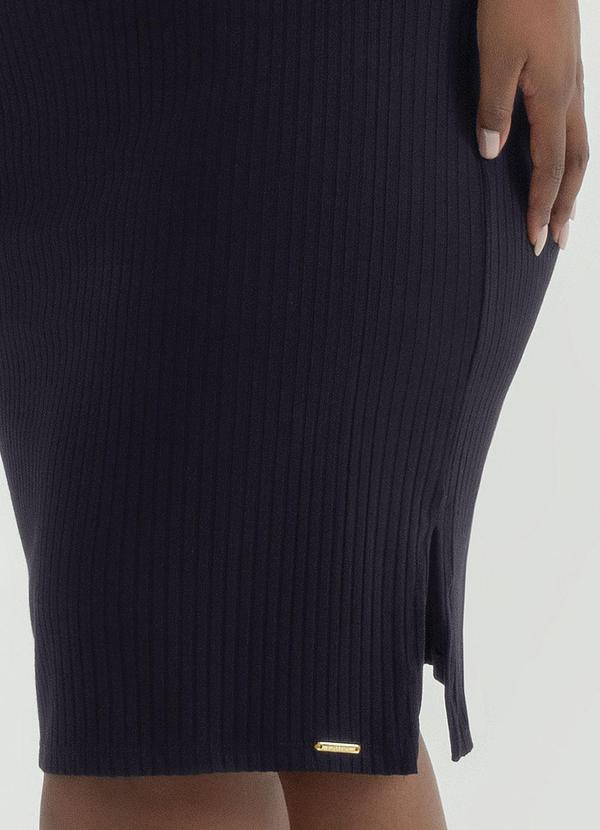 Cativa - Vestido Canelado com Abertura Preto 3