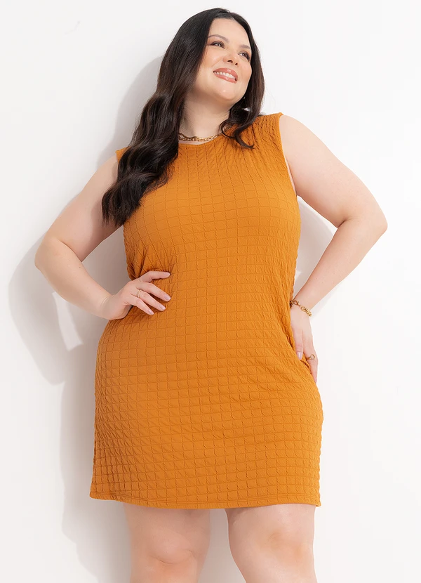 Marguerite - Vestido Caramelo em Malha com Textura 5